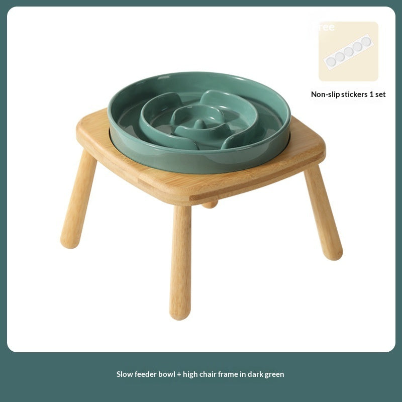 Ceramic Pet Slow Feeding Anti Choking Tip Proof Bowl