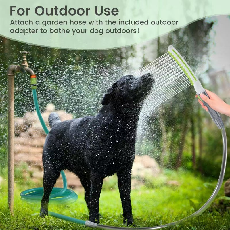 Pet Bath Shower Brush With Integrated Showerhead Tool