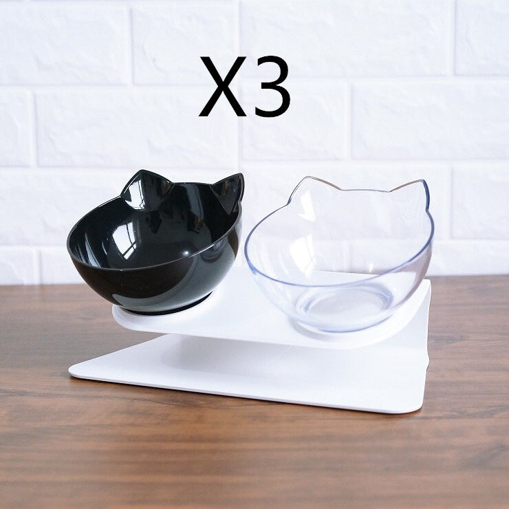 Pet Non Slip Double Bowl Raised Stand Feeding Dish