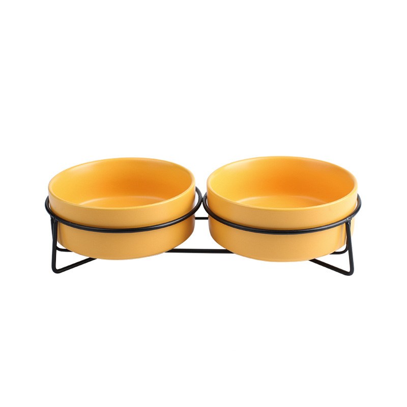 Pet Metal Frame Ceramic Feeding Bowl