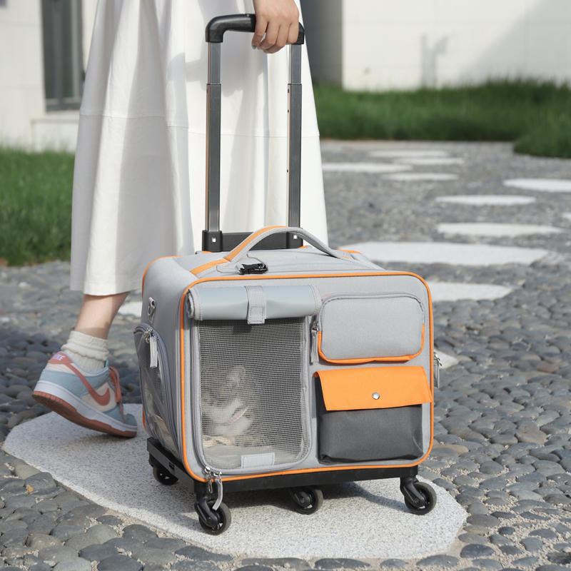Portable Pet Trolley Backpack Stress Relief Carrier Bag