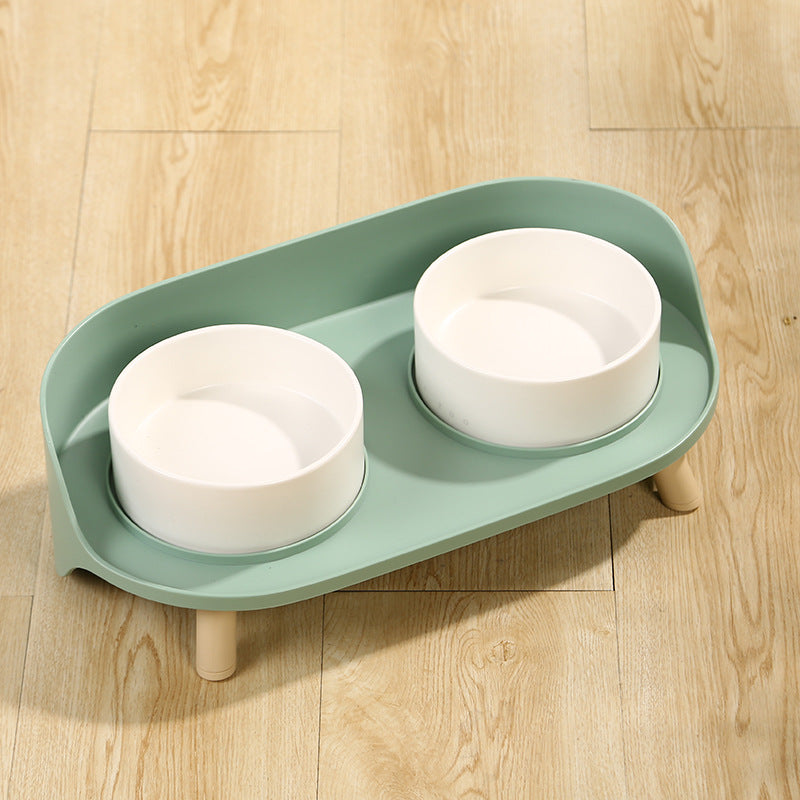 Pet Tilted Double Bowl Adjustable Spill Proof Feeder Stand