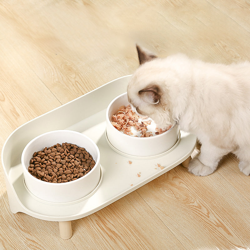 Pet Tilted Double Bowl Adjustable Spill Proof Feeder Stand