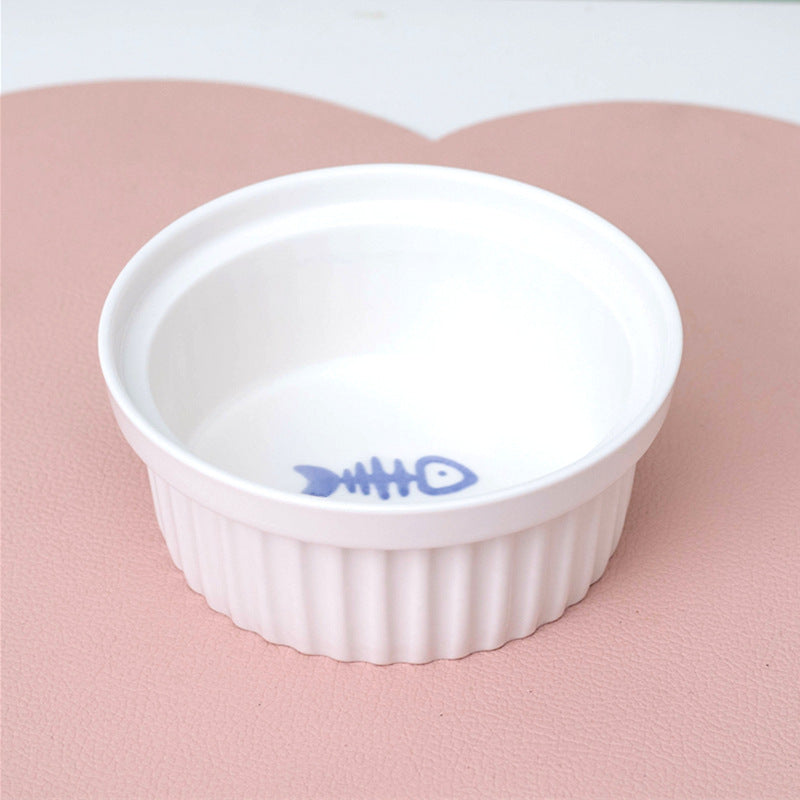 Pet Ceramic Double Bowl Elevated Feeding Set