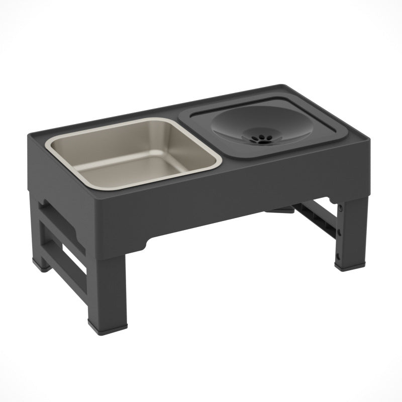 Pet Adjustable Height Stainless Steel Double Bowl Feeder
