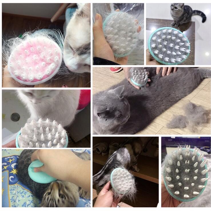 Pet Bath Massage Grooming Cleaning Brush Shower Comb
