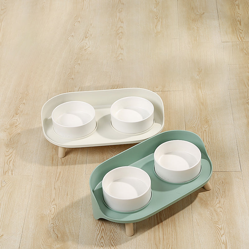 Pet Tilted Double Bowl Adjustable Spill Proof Feeder Stand