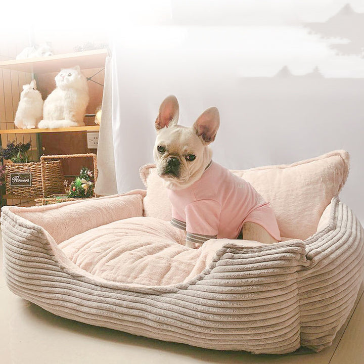Pet Removable Washable Plush Warm Kennel Bed