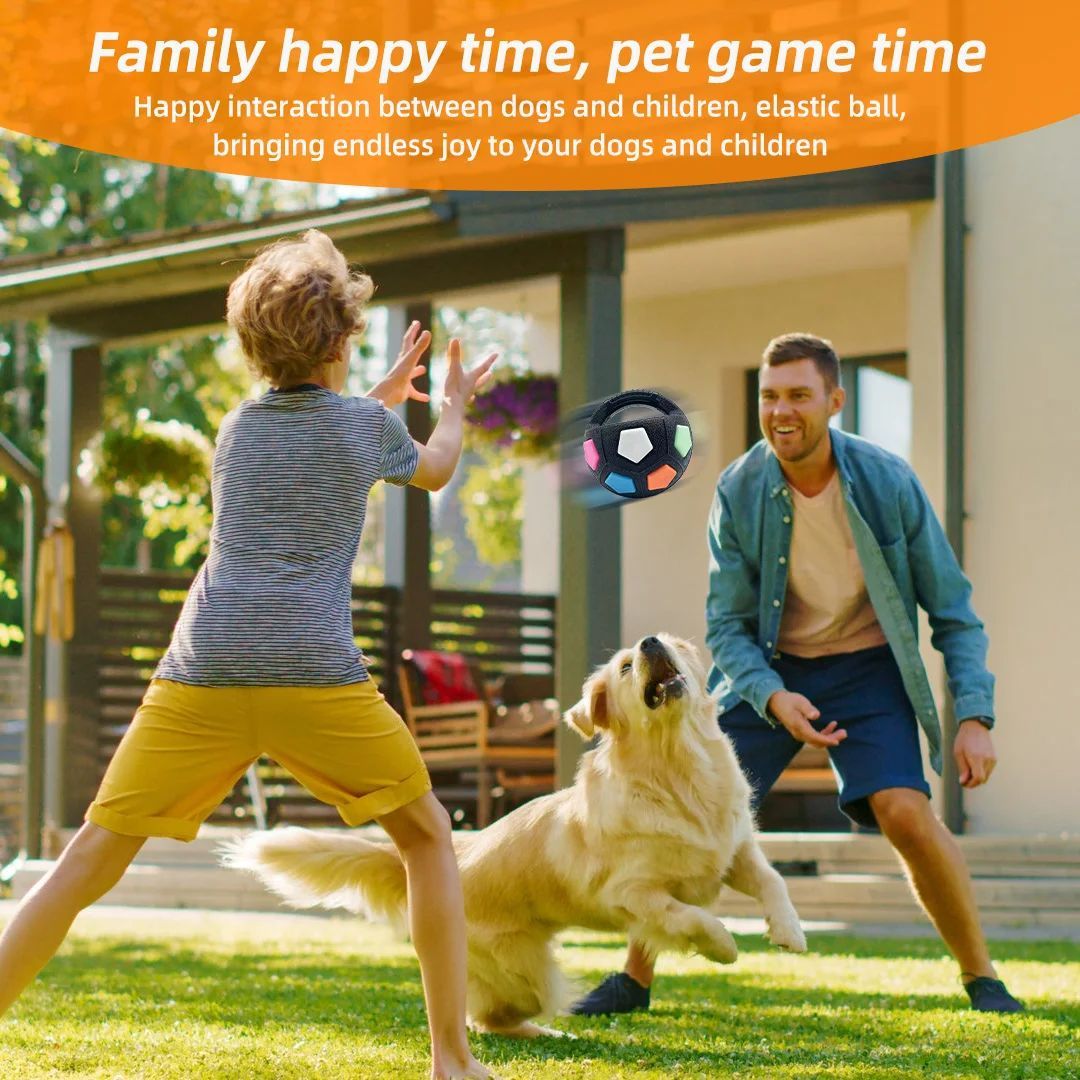 Pet Football Tennis Ball Shaped Chew Toy Durable Squeaky Training Toy