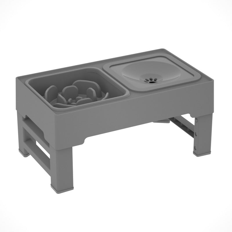 Pet Adjustable Height Stainless Steel Double Bowl Feeder