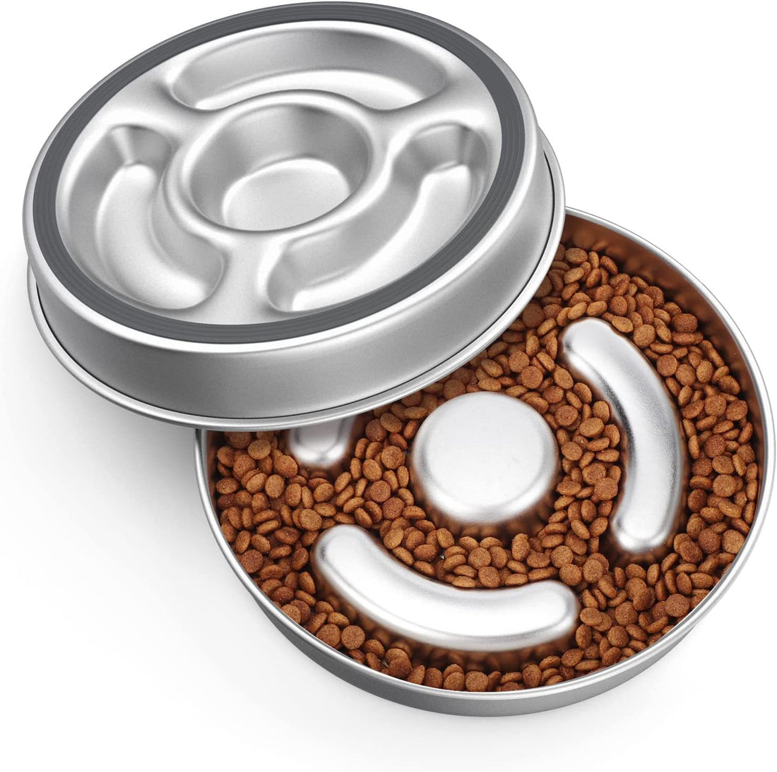 Pet Stainless Steel Slow Feeding Bowl Neck Protector