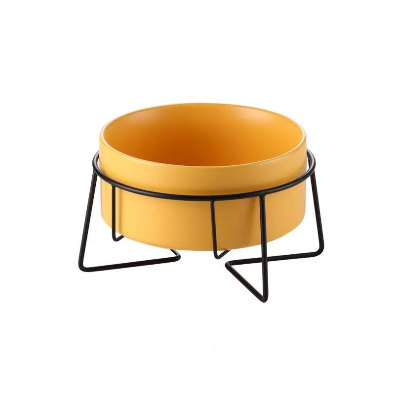 Pet Metal Frame Ceramic Feeding Bowl