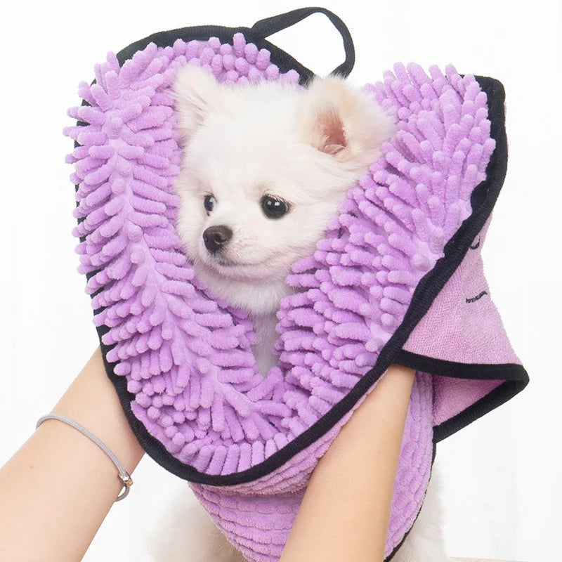 Pet Absorbent Microfiber Quick Drying Towel With Hand Pockets