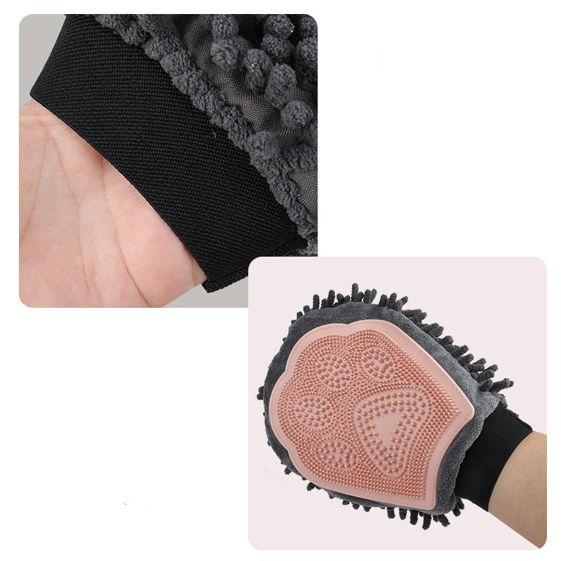2 In 1 Pet Grooming Bath Glove Cleaning Massage Tool