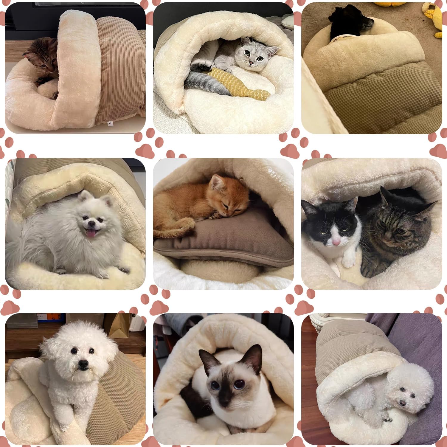 Pet Ultra Soft Plush Slipper Style Cave Bed