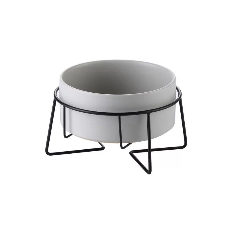 Pet Metal Frame Ceramic Feeding Bowl