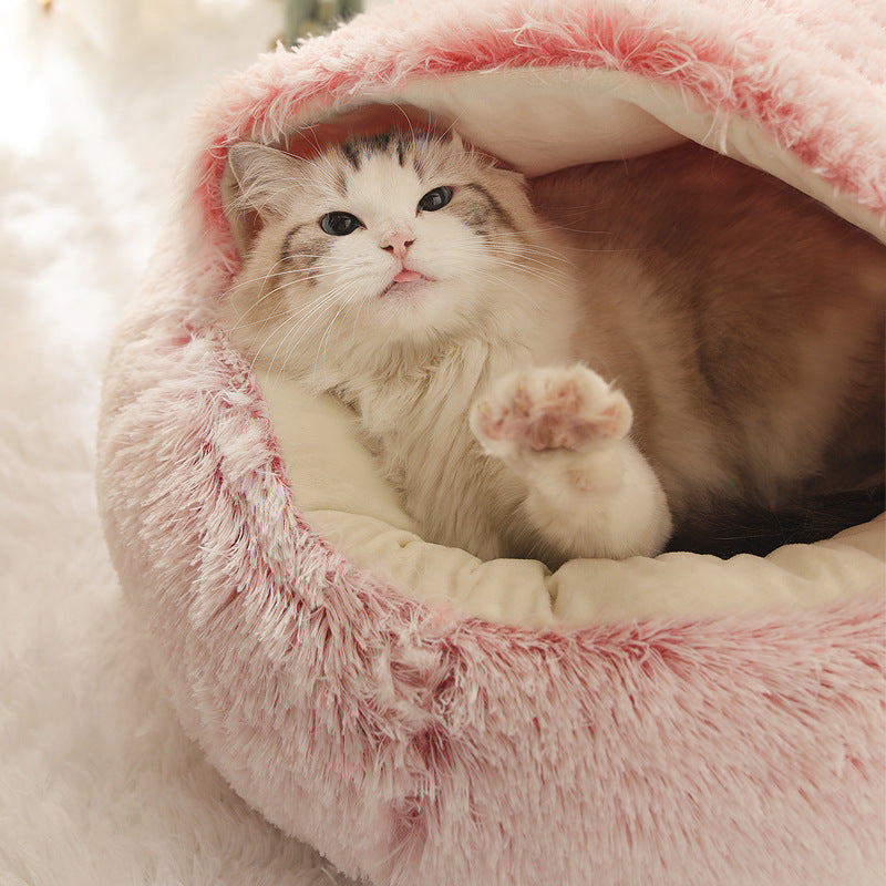 Pet Soft Warm Velvet Cave Nest Bed
