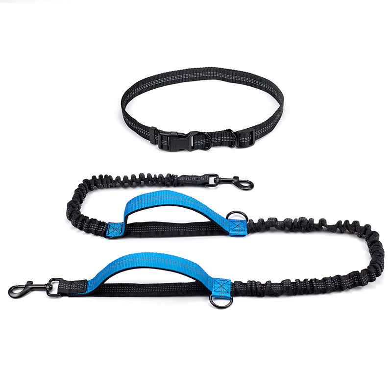 Pet Multifunctional Reflective Double Telescopic Running Leash