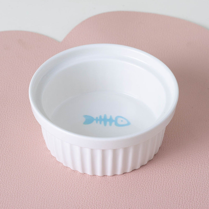 Pet Ceramic Double Bowl Elevated Feeding Set