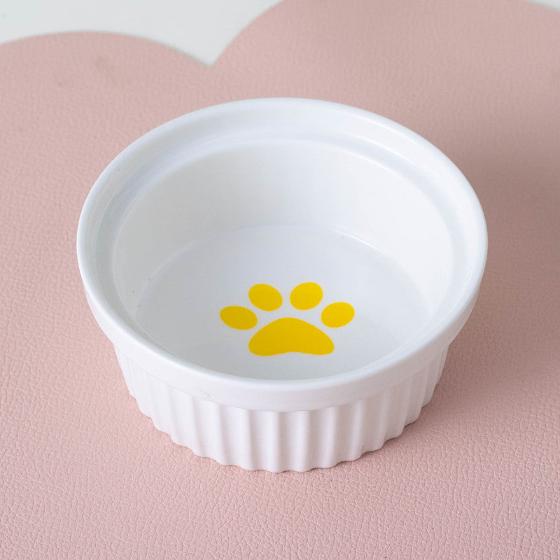 Pet Ceramic Double Bowl Elevated Feeding Set