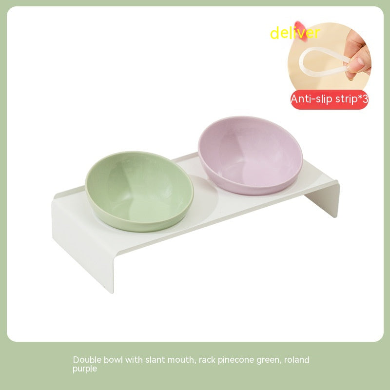 Pet Ceramic Beveled Feeding Bowl Cat Dish
