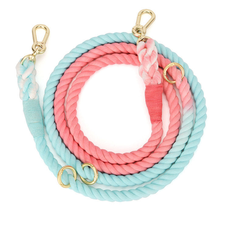 Gradient Rainbow Pet Traction Leash Walking Lead
