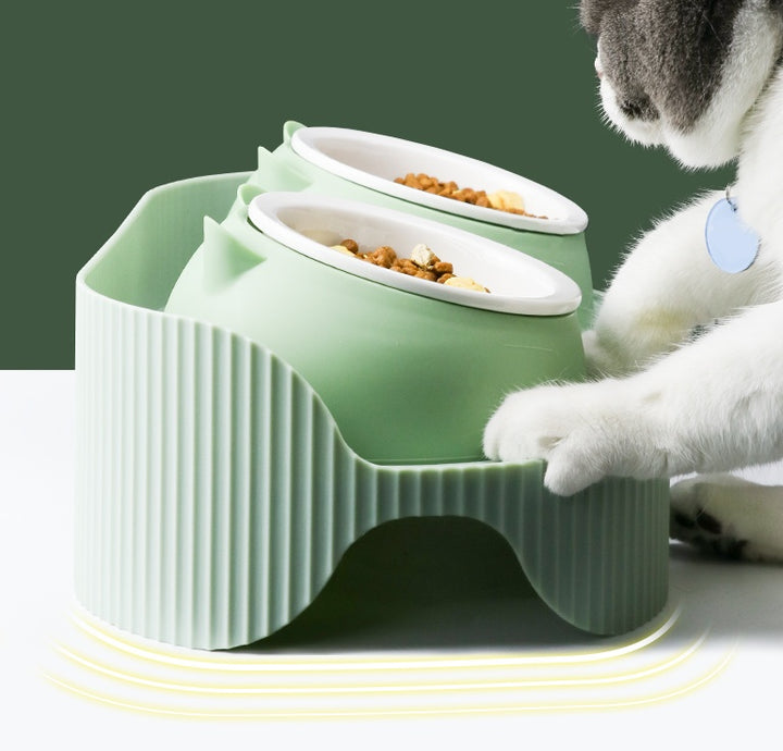 Pet Ceramic Elevated Cervical Spine Protection Feeding Bowl