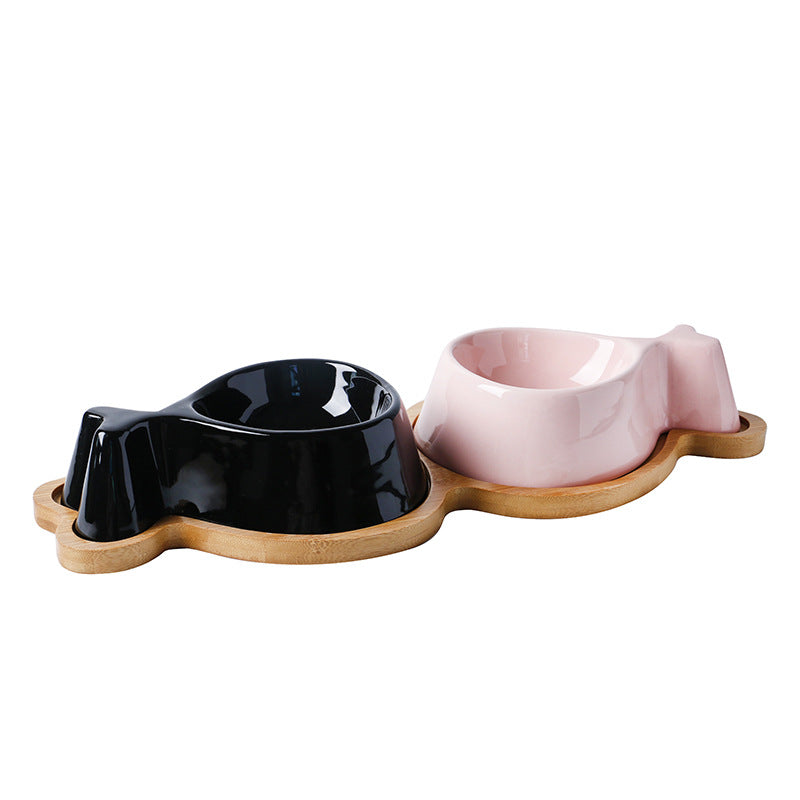 Pet Fish Bowl With Wooden Stand