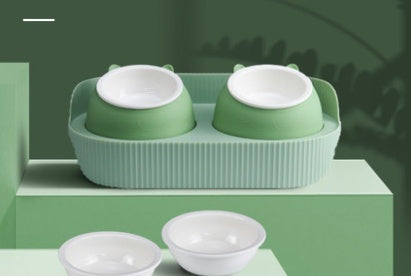 Pet Ceramic Elevated Cervical Spine Protection Feeding Bowl
