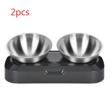 Pet Stainless Steel Double Bowl Feeding Set