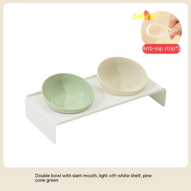 Pet Ceramic Beveled Feeding Bowl Cat Dish