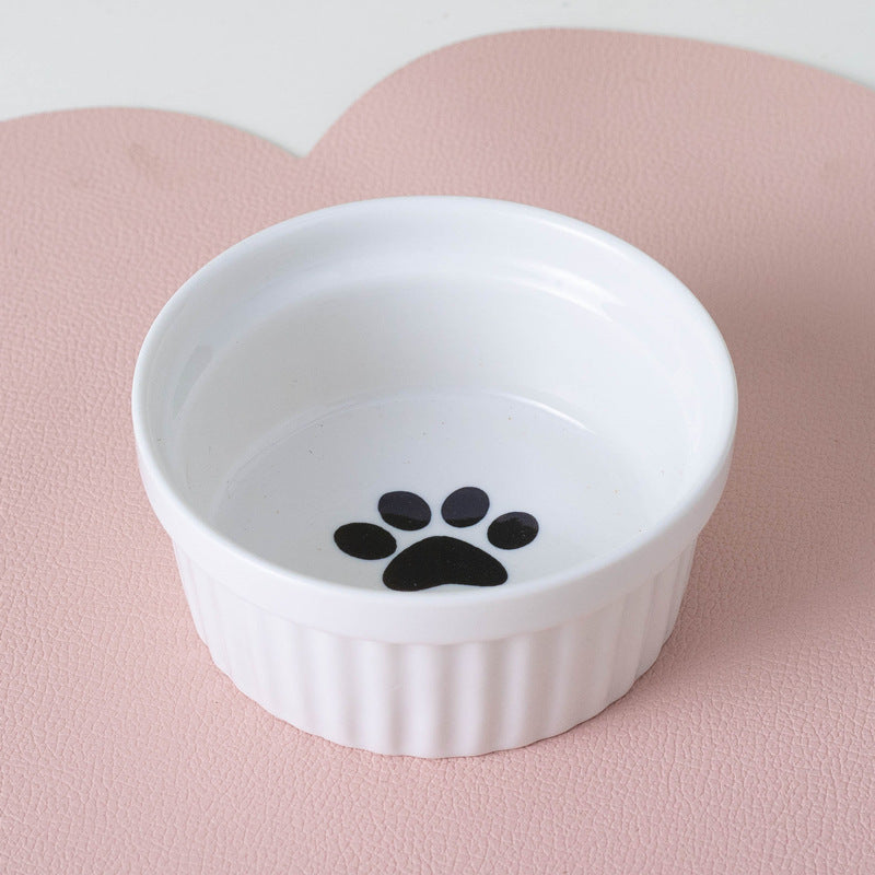 Pet Ceramic Double Bowl Elevated Feeding Set