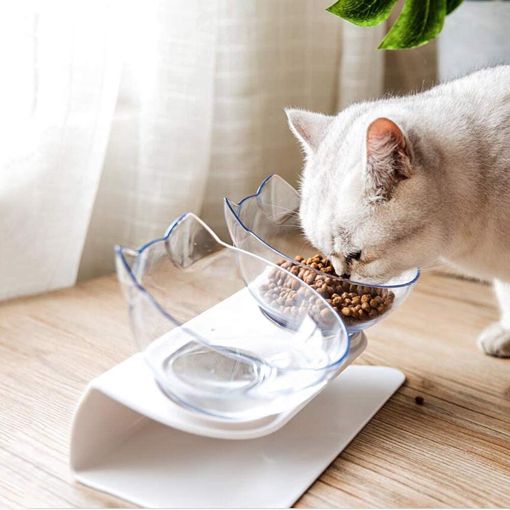 Pet Non Slip Double Bowl Raised Stand Feeding Dish
