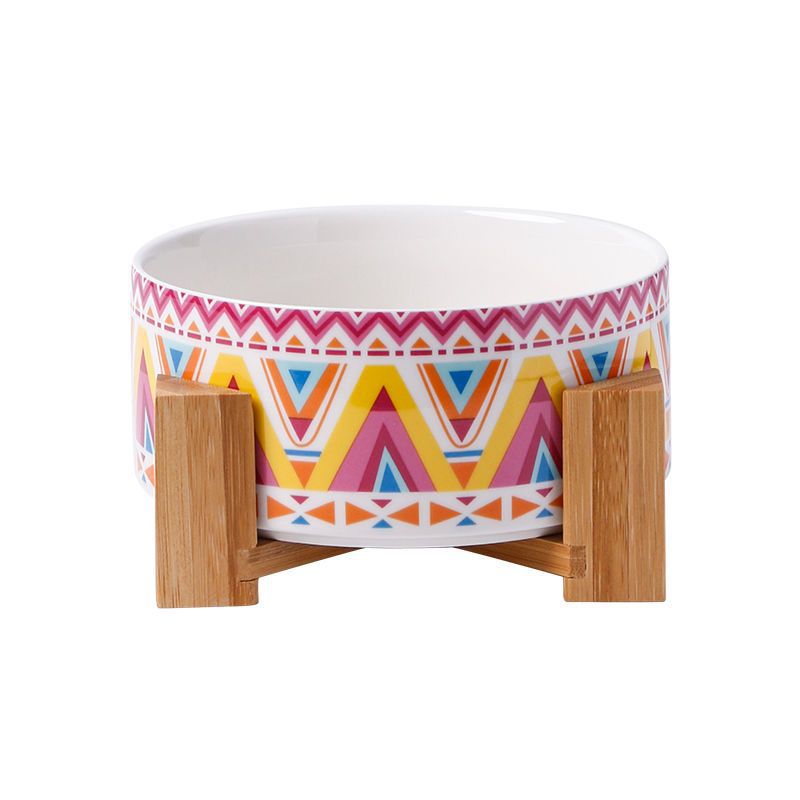 Pet Large Capacity High Stand Ceramic Feeding Bowl