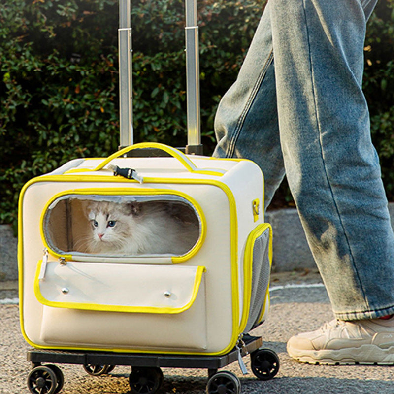 Portable Pet Trolley Backpack Stress Relief Carrier Bag