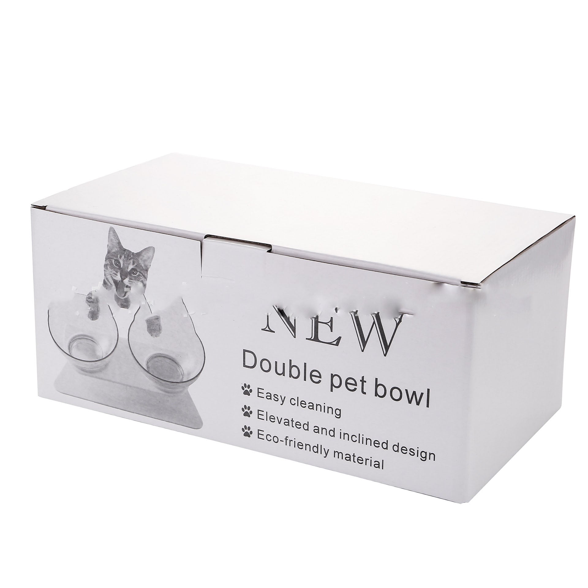 Pet Non Slip Double Bowl Raised Stand Feeding Dish
