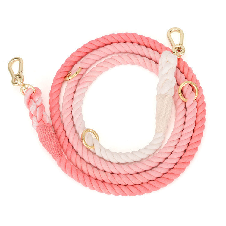 Gradient Rainbow Pet Traction Leash Walking Lead