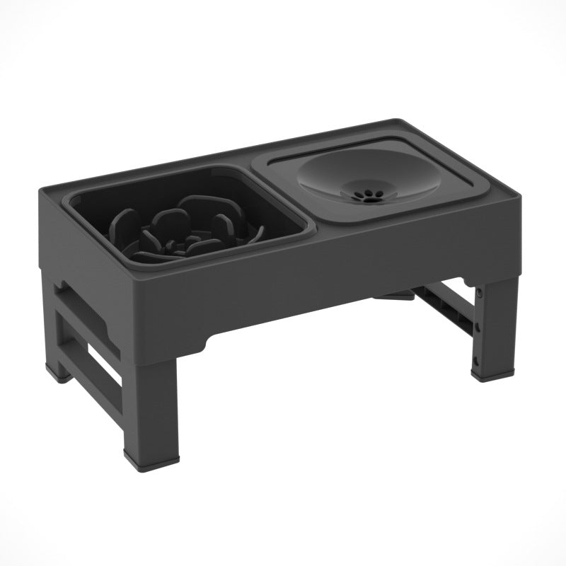 Pet Adjustable Height Stainless Steel Double Bowl Feeder