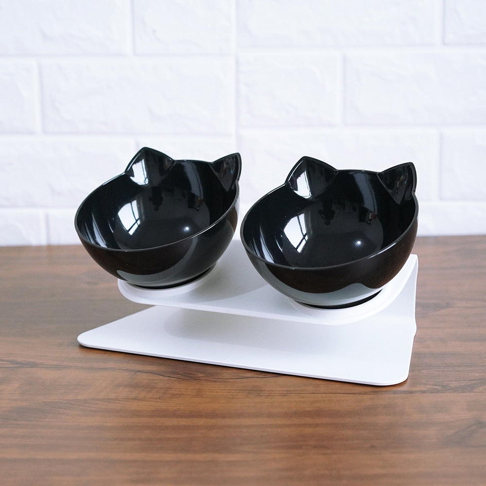 Pet Non Slip Double Bowl Raised Stand Feeding Dish