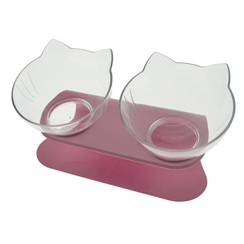 Pet Non Slip Double Bowl Raised Stand Feeding Dish