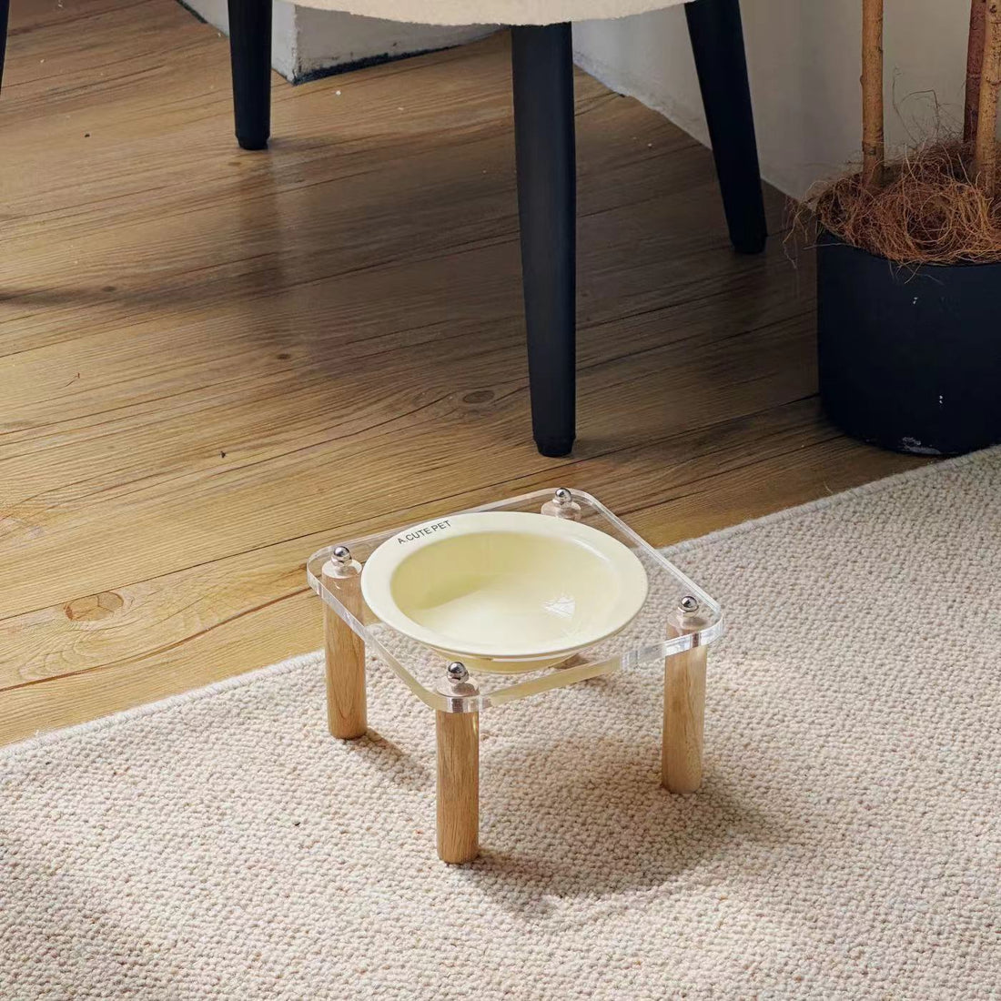 Pet Anti Tumble High Leg Ceramic Double Feeding Bowl Stand