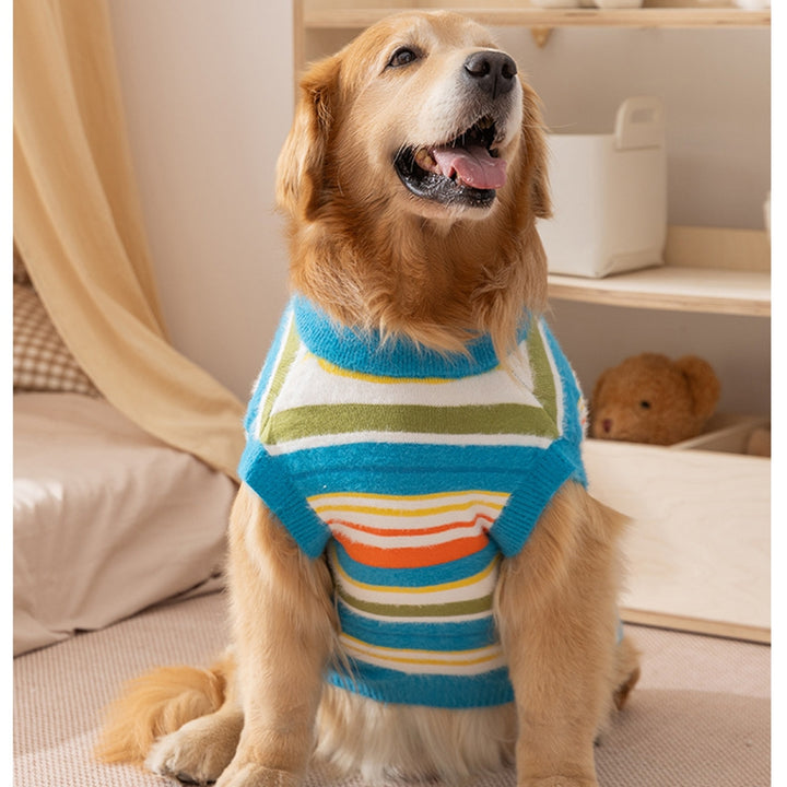 Pet Autumn Winter Striped Sleeveless Sweater Casual Wear