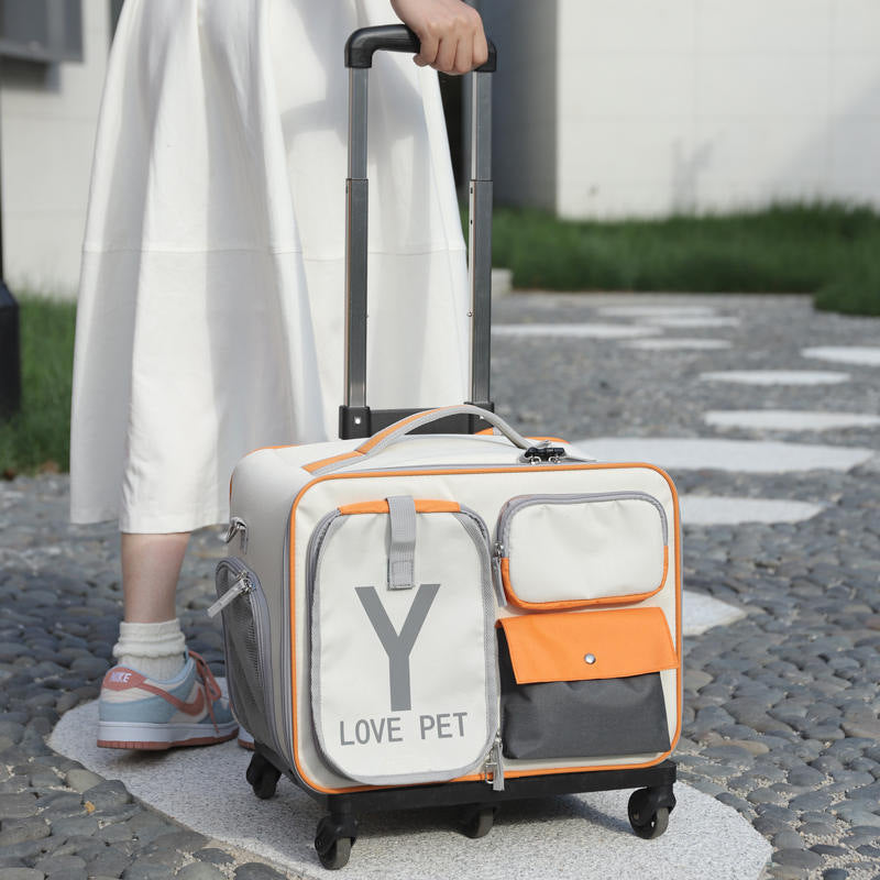 Portable Pet Trolley Backpack Stress Relief Carrier Bag