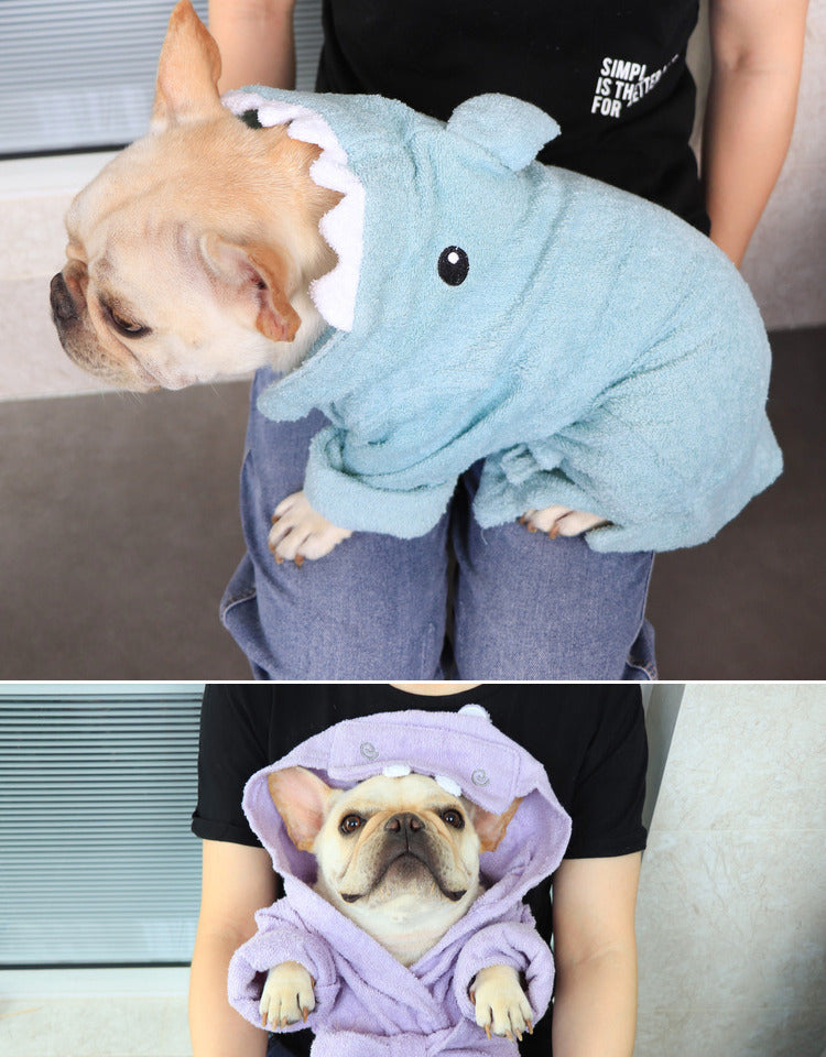 Pet Bathrobe Quick Drying Absorbent Bath Towel Grooming Wear