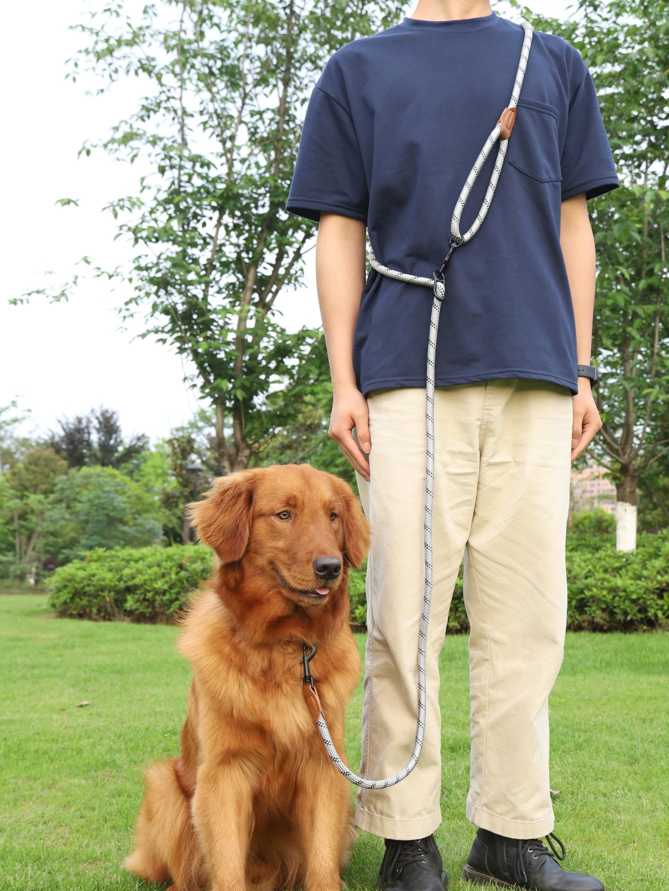 Pet Adjustable Reflective Handheld Walking Rope Leash