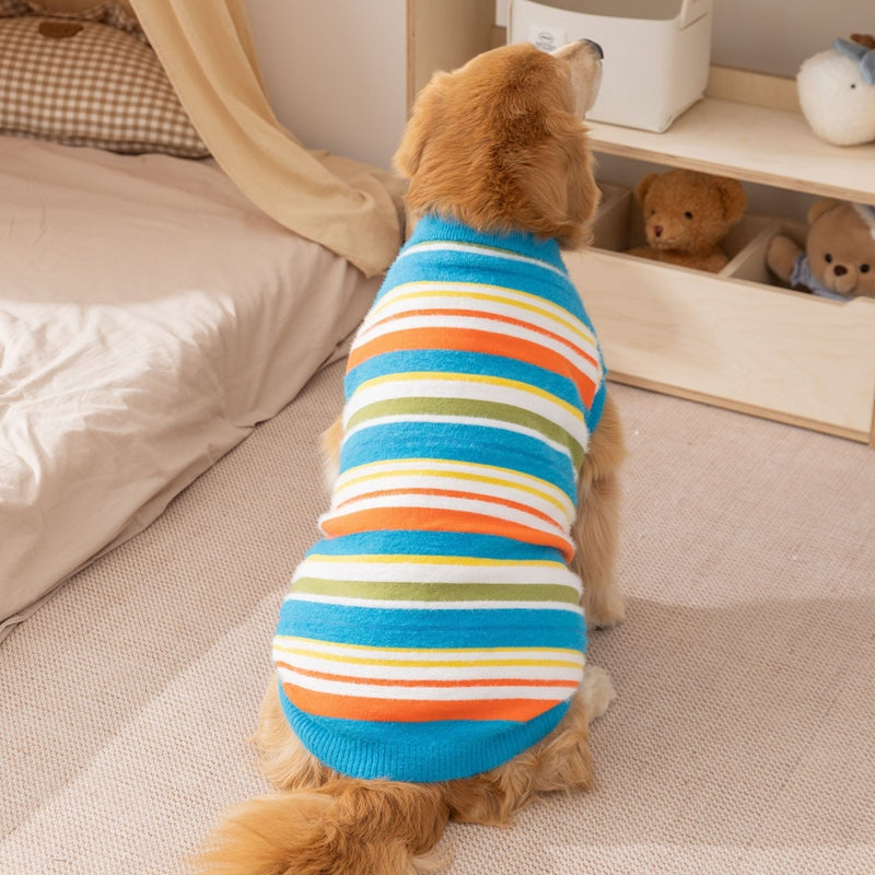 Pet Autumn Winter Striped Sleeveless Sweater Casual Wear