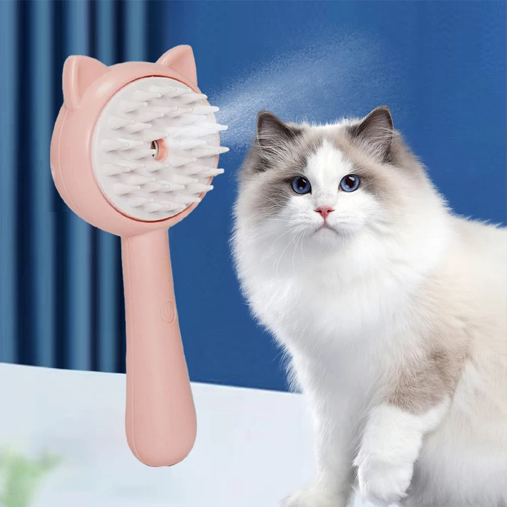 Rechargeable Mist Self Cleaning Pet Grooming Brush