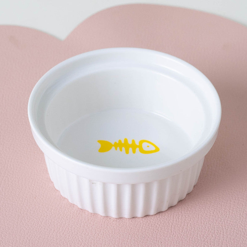 Pet Ceramic Double Bowl Elevated Feeding Set