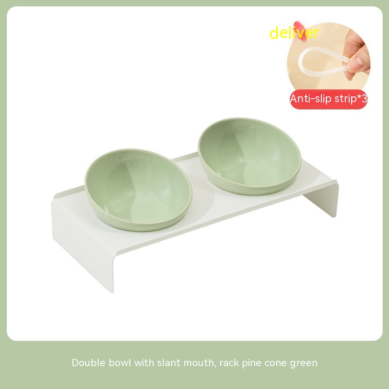 Pet Ceramic Beveled Feeding Bowl Cat Dish