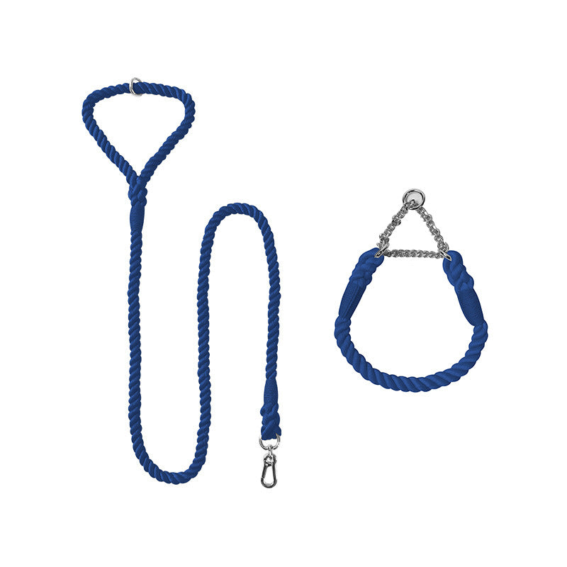 Woven Cotton Pet Leash Collar Set Walking Lead